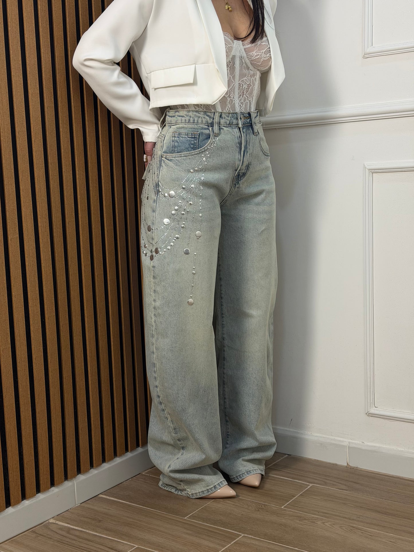 Jeans balloon catena Swarovski