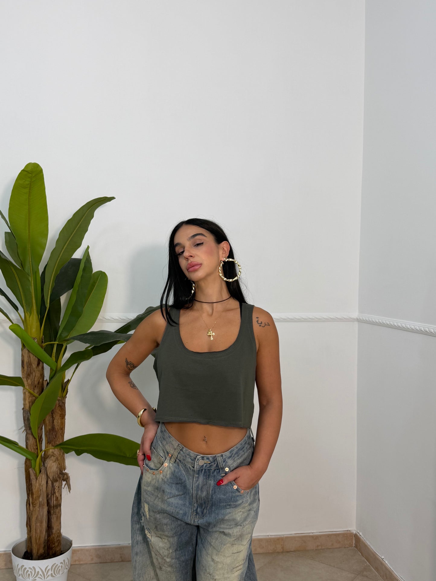 Canotta crop oversize