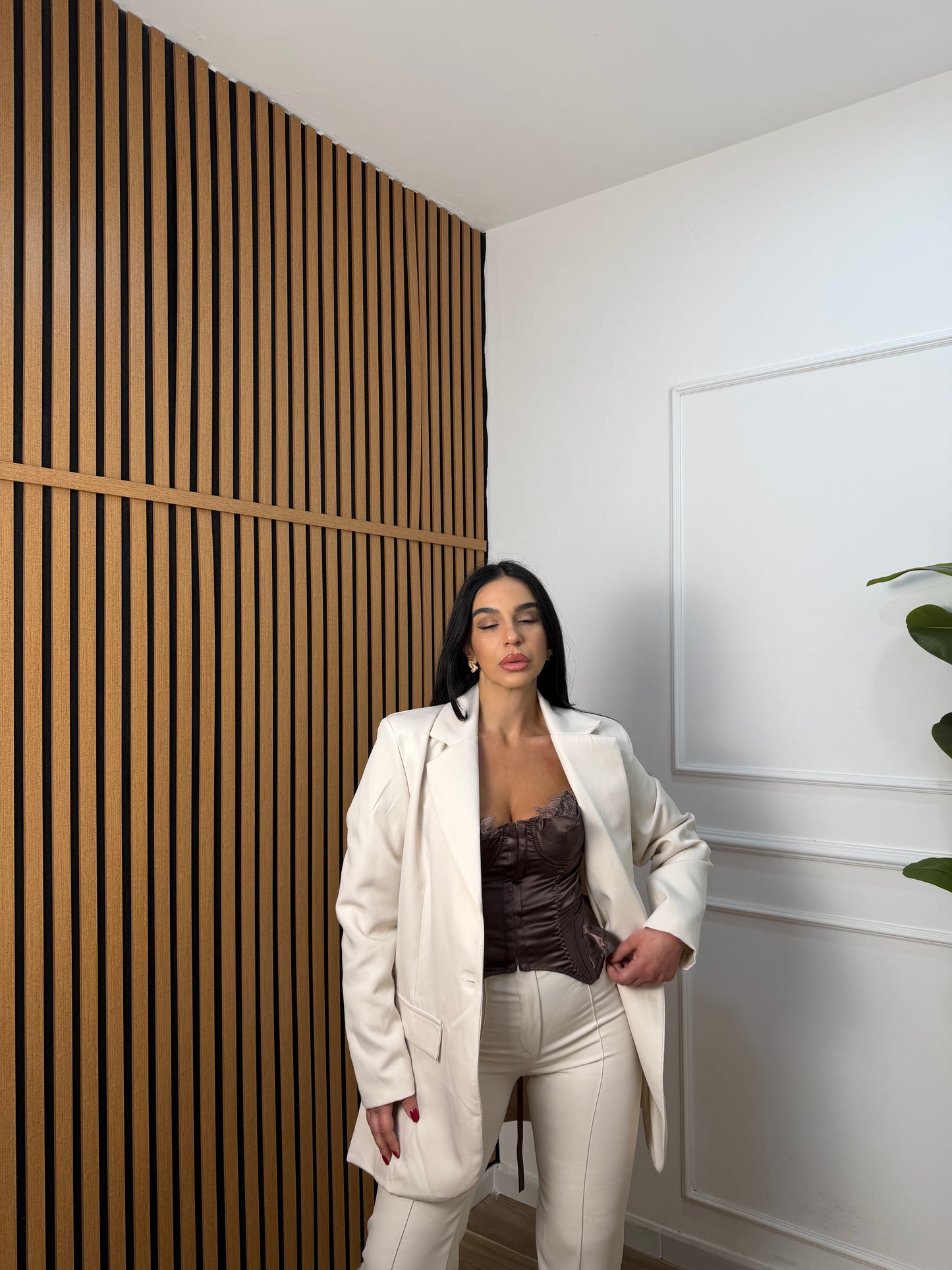 Blazer oversize crema