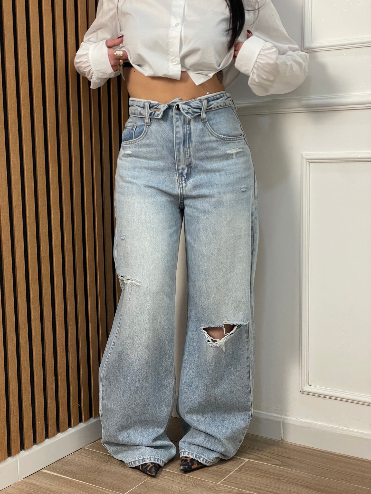 Jeans risvolto taglio