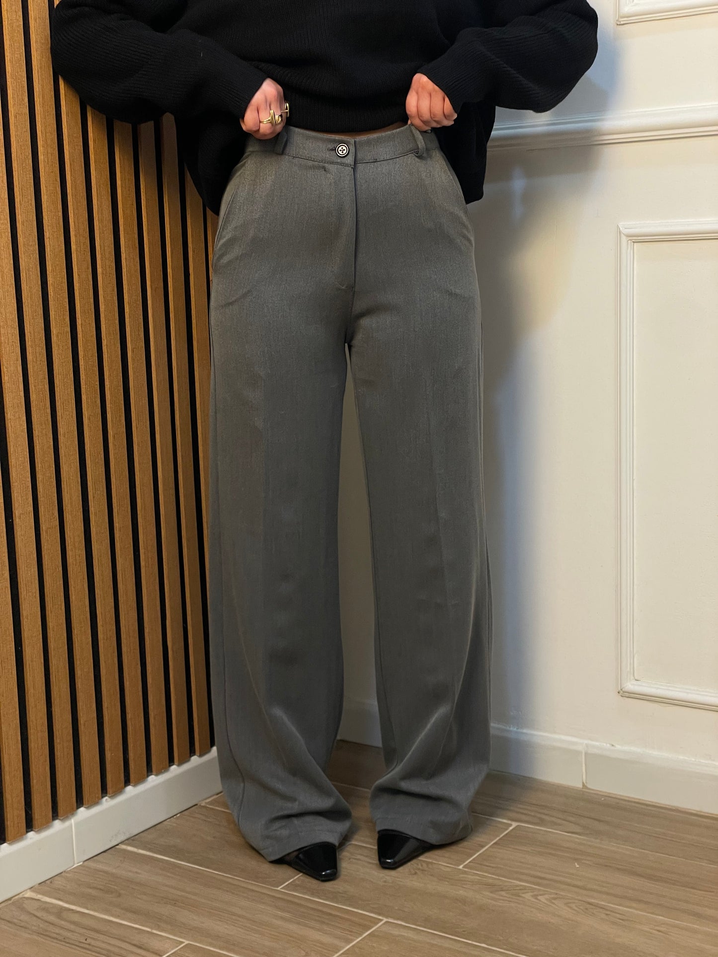 Pantalone palazzo tasche Grigio