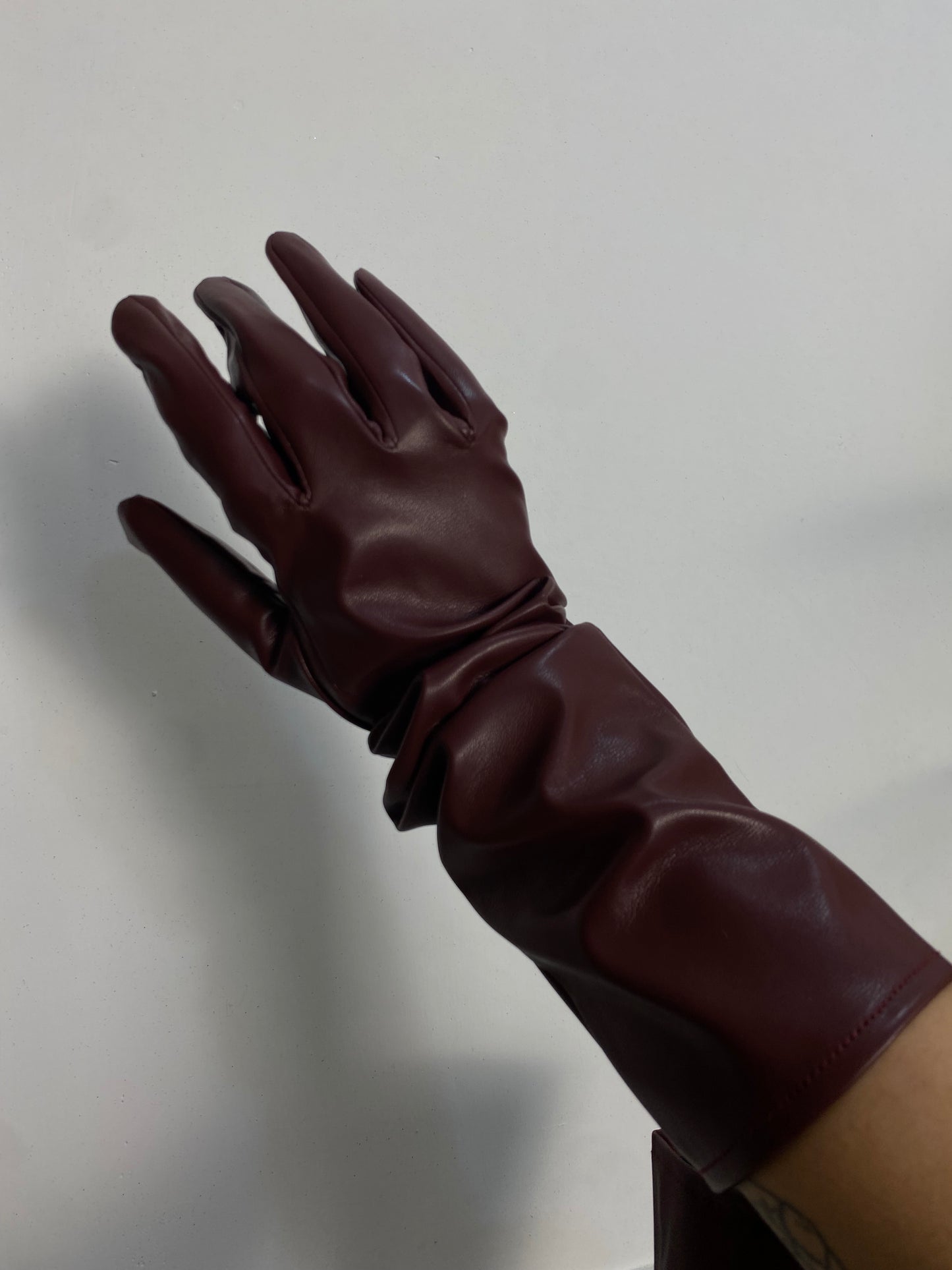 Guanti ecopelle lunghi