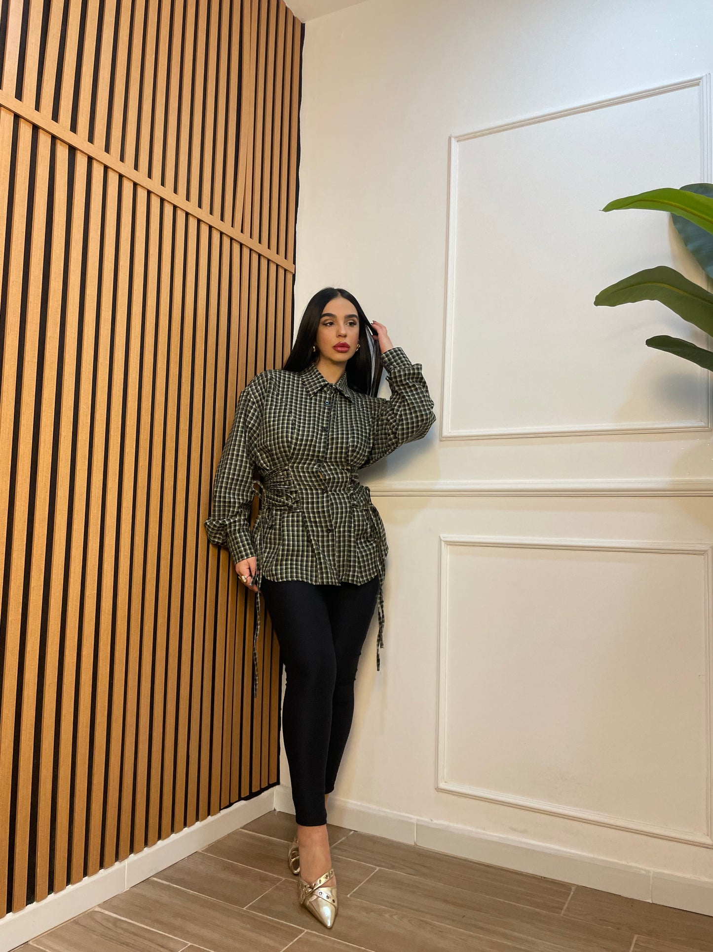 Camicia quadri stringhe