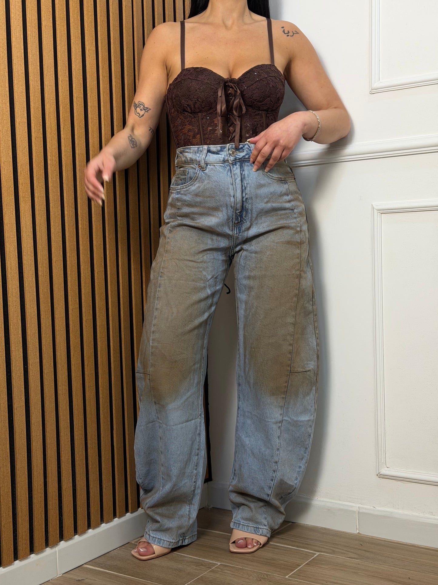 Jeans balloon sabbia