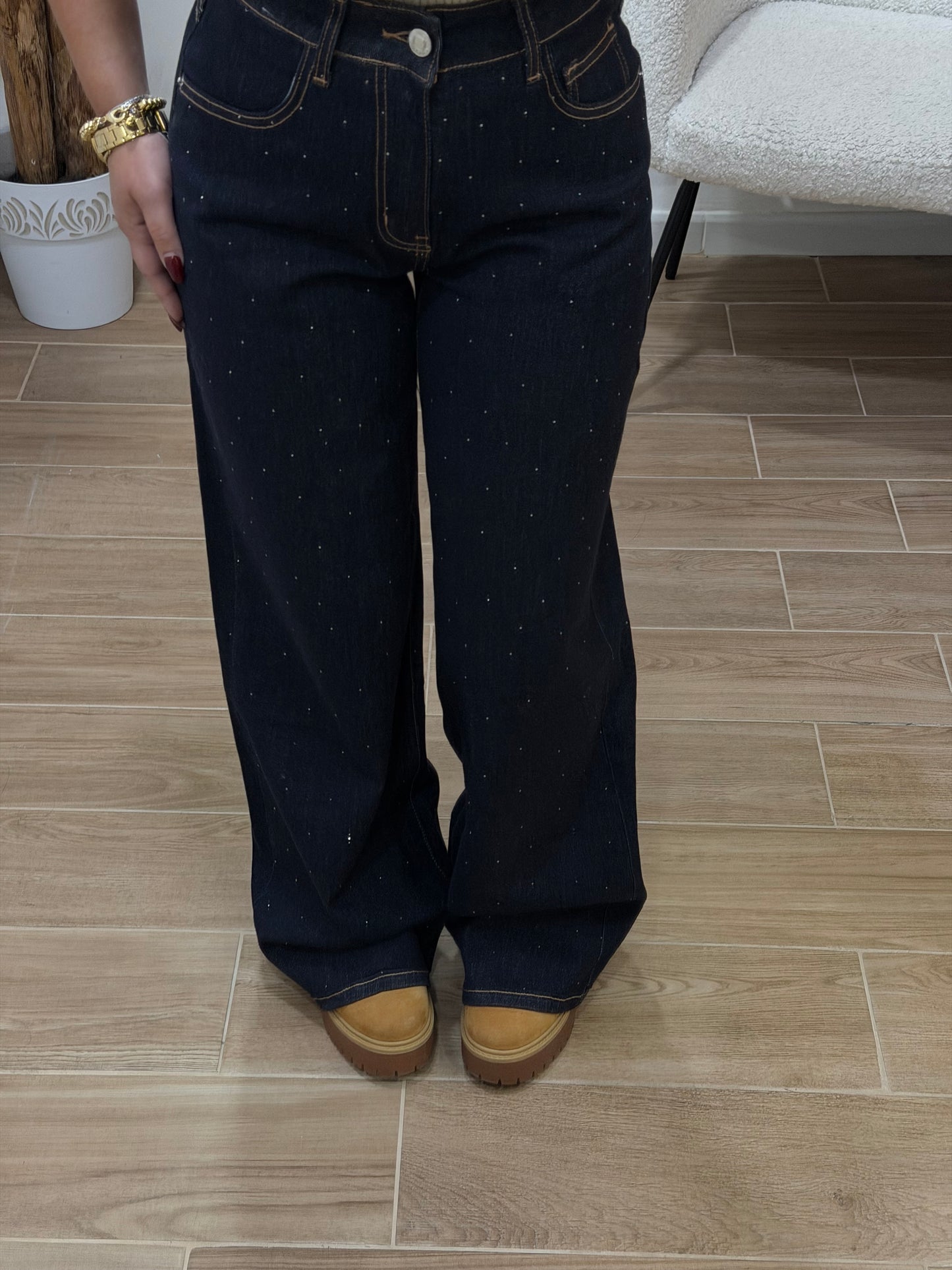 Jeans lavaggio zero Swarovski