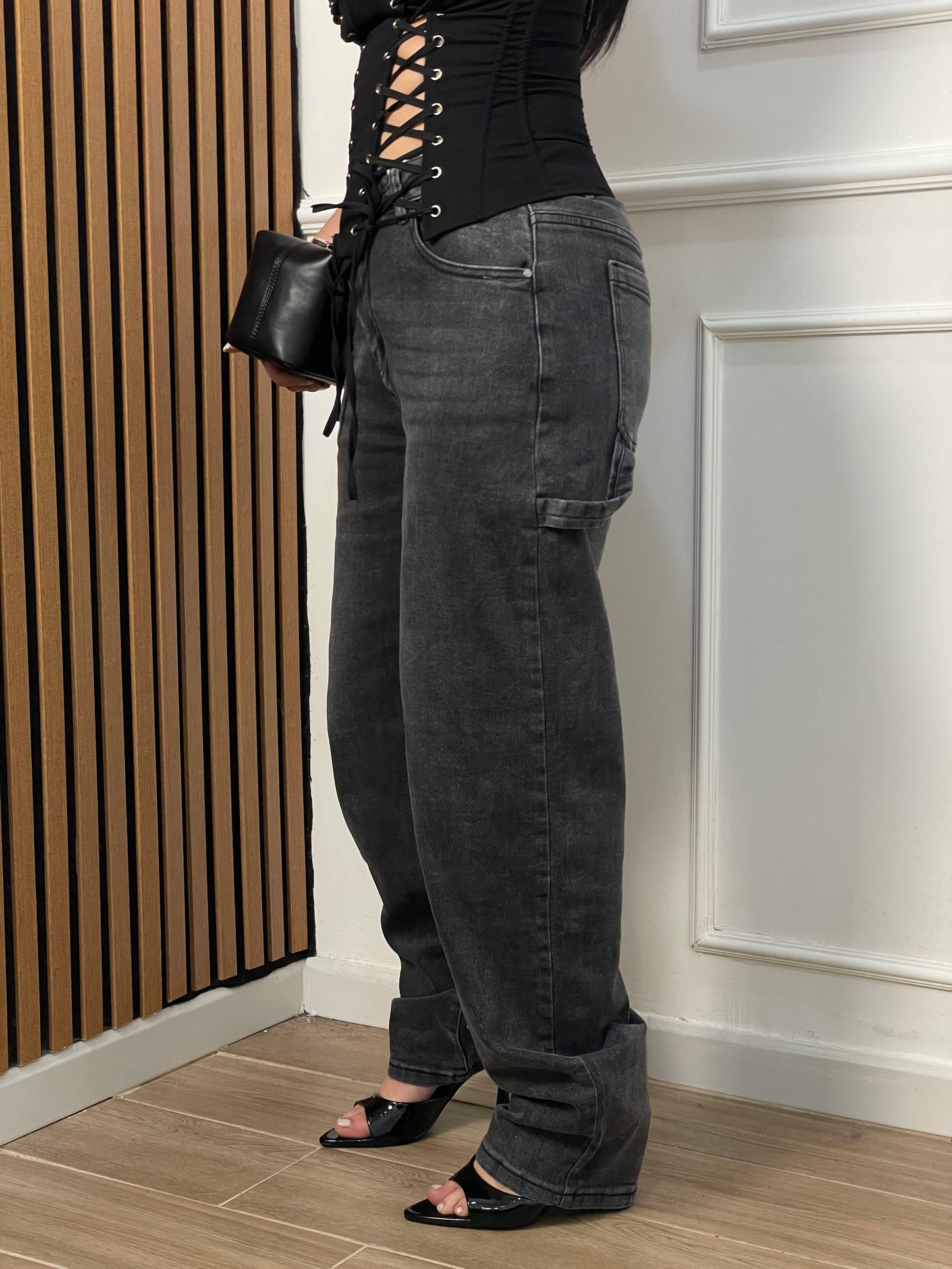 Jeans balloon grigio