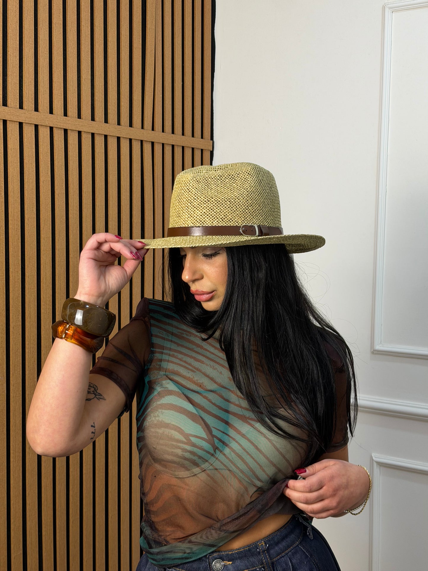 Cappello cinturino marrone