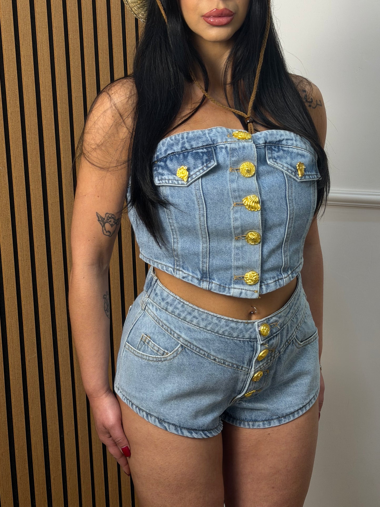 coordinato denim culotte