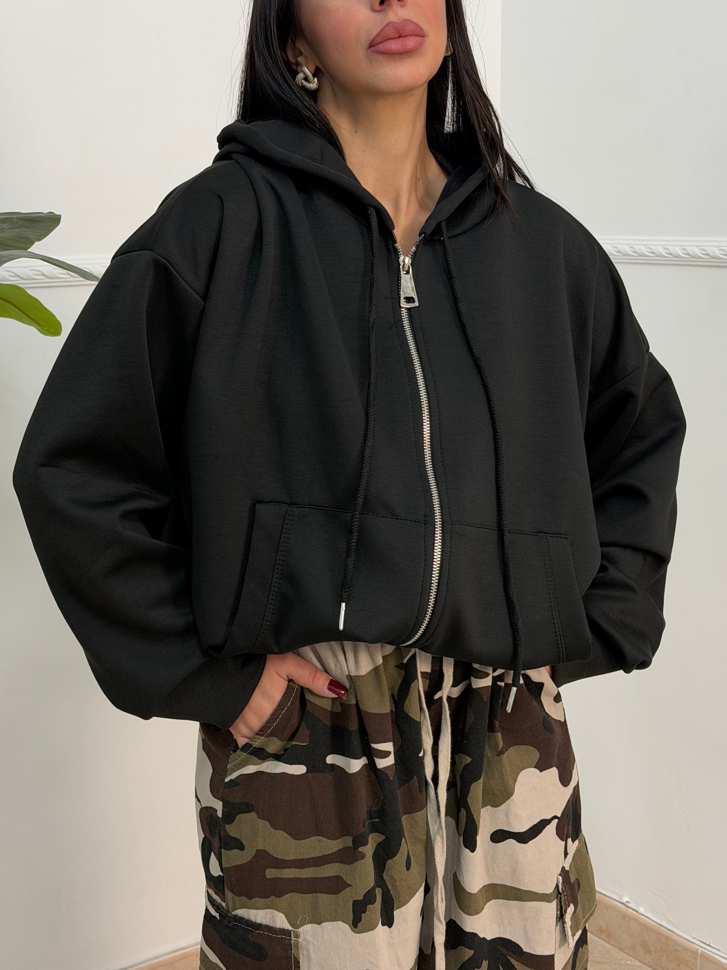 Felpa oversize zip