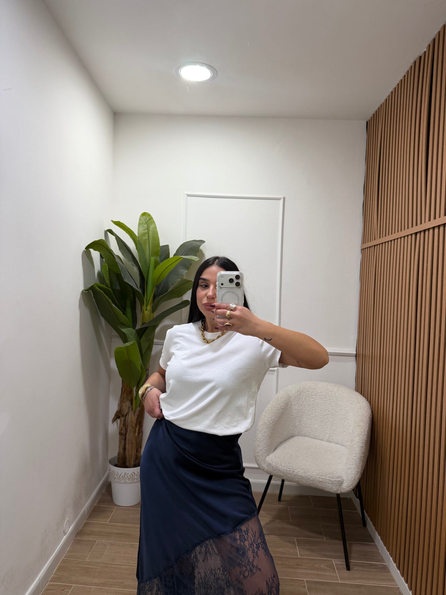 gonna raso asimmetrica pizzo