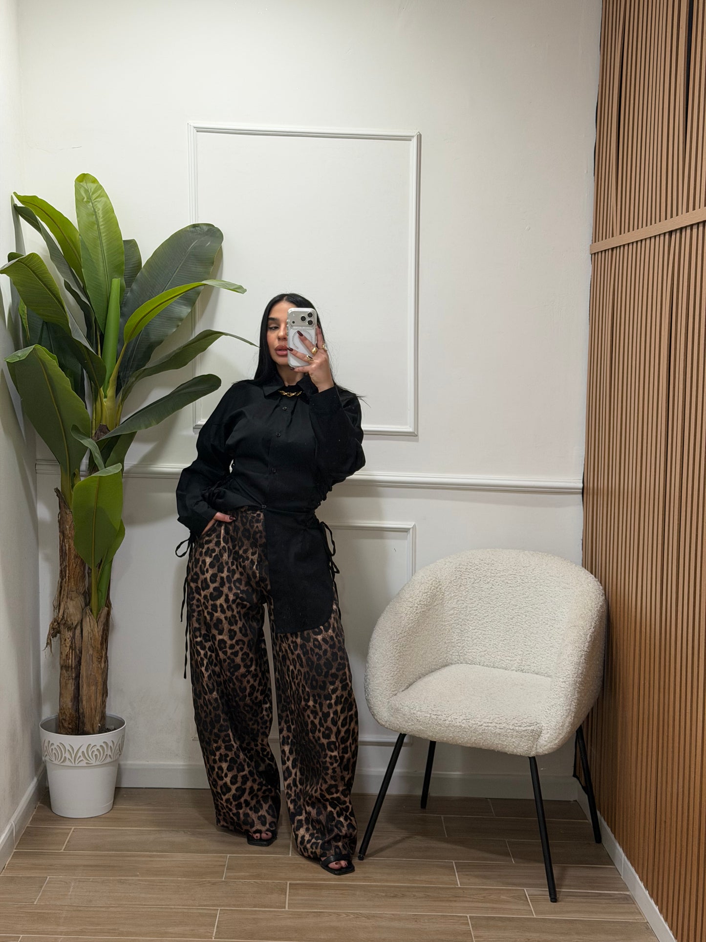 pantalone balloon animalier