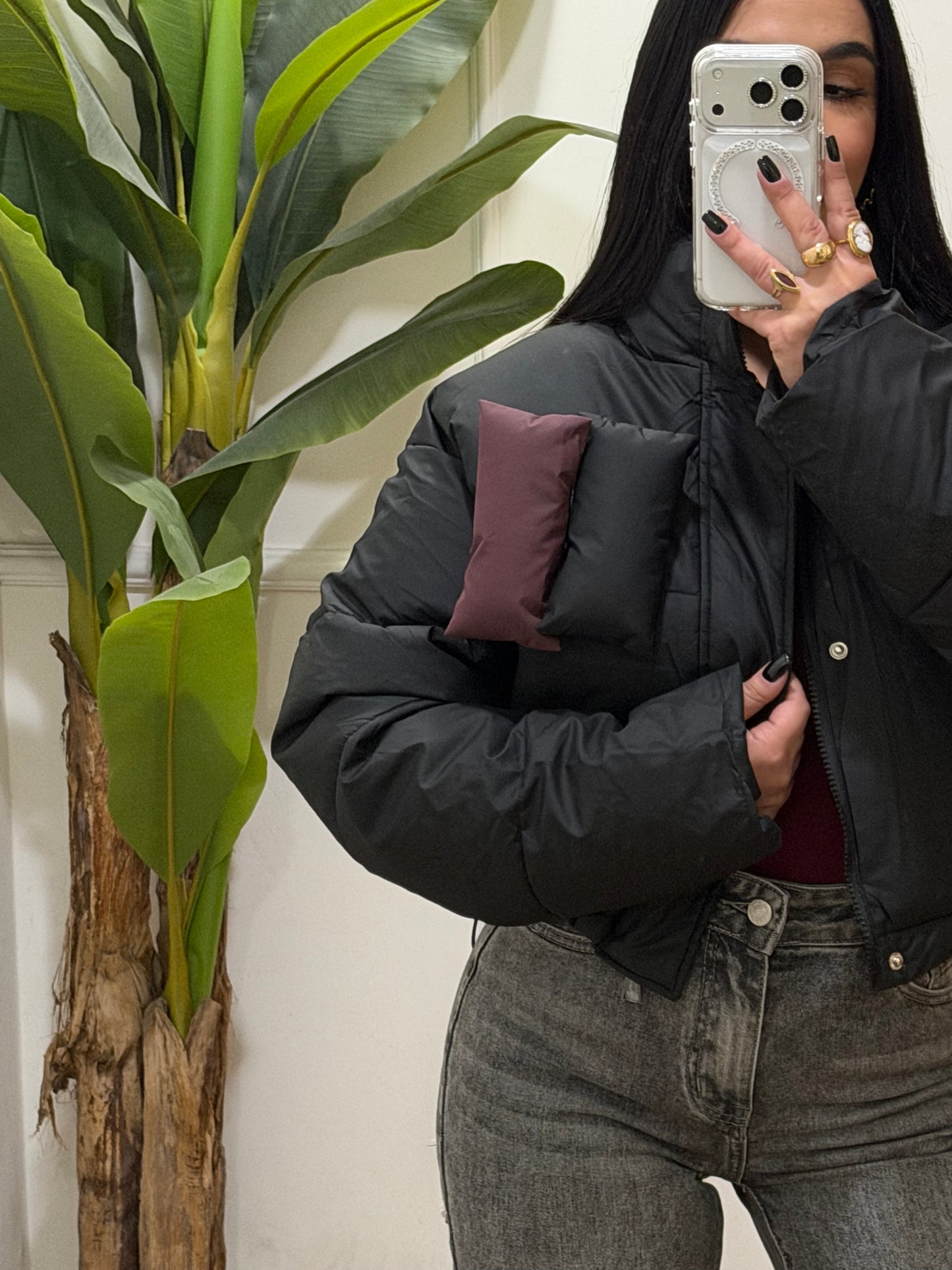 bomber mezzo collo toppe strappo