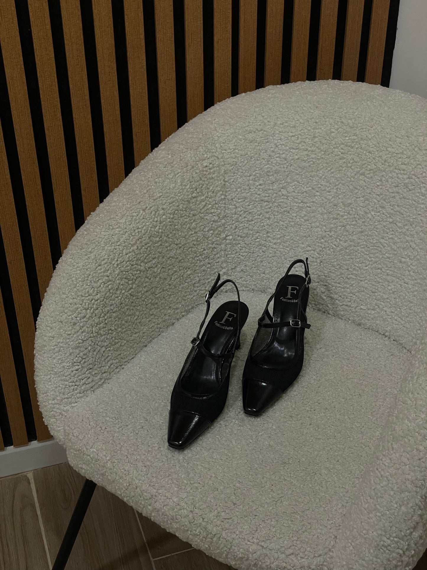 décolleté slingback punta quadrata