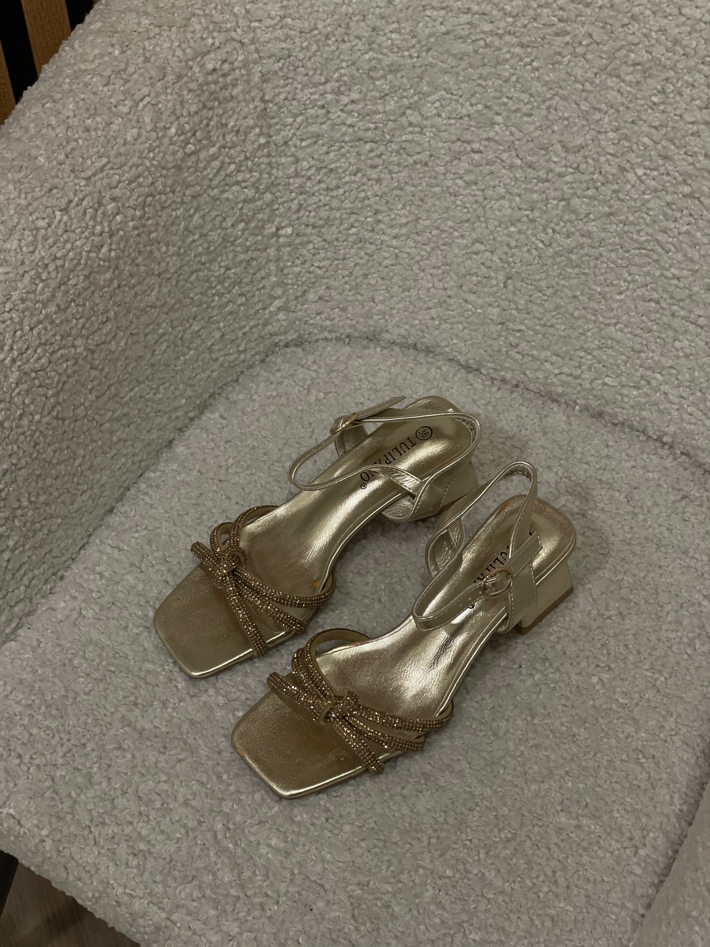 sandalo tacco doppio gold