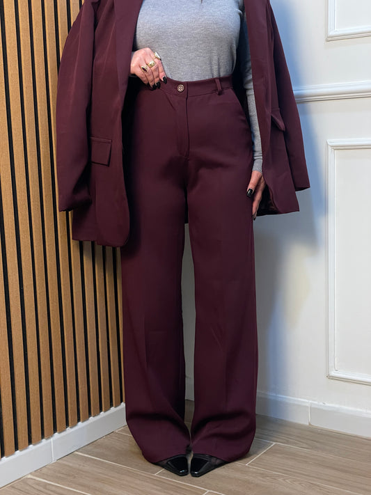 Pantalone palazzo tasche Burgundy