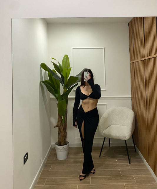 Coordinato gonna maxi spacco