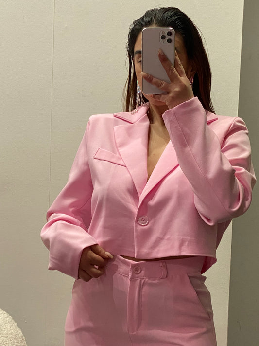 giacca crop foderata