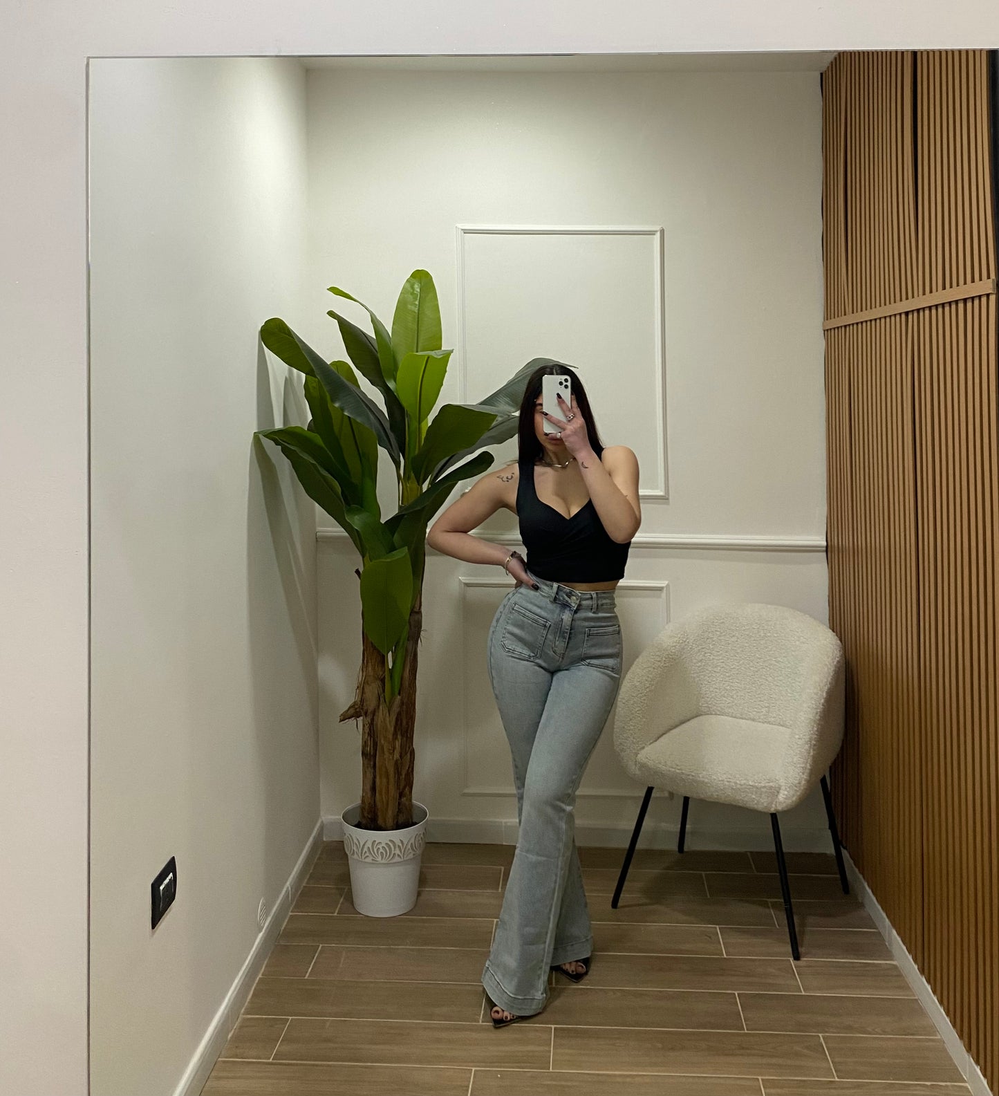 Jeans zampa tasche dritte