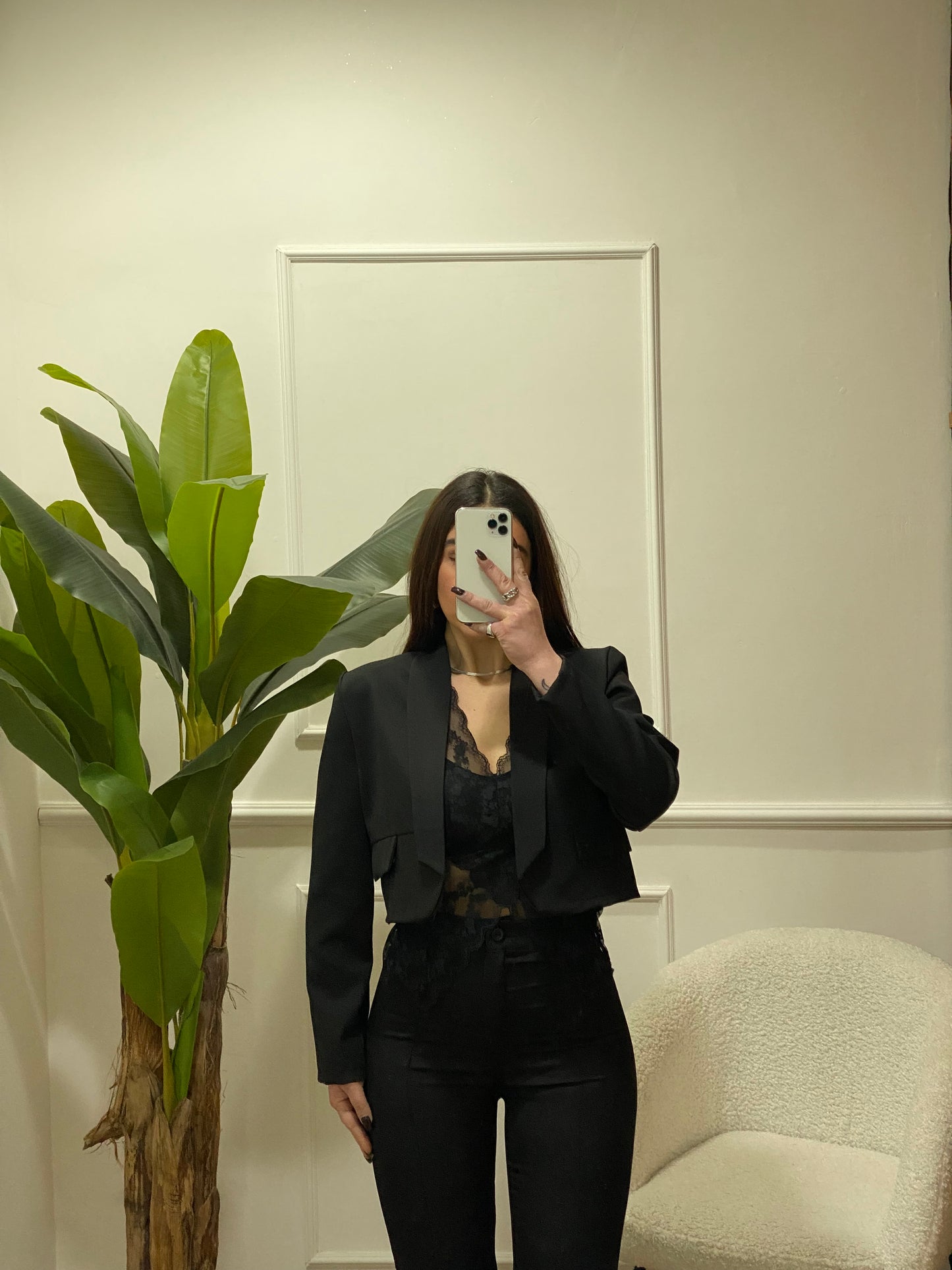 Giacca crop sfoderata