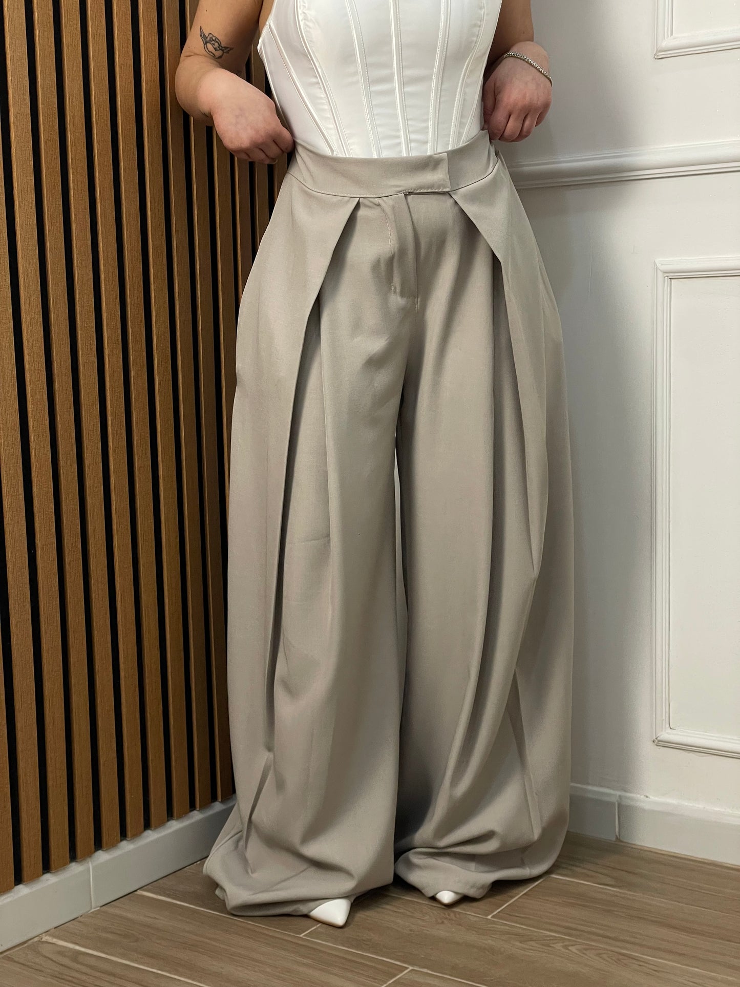 Pantalone balloon piega