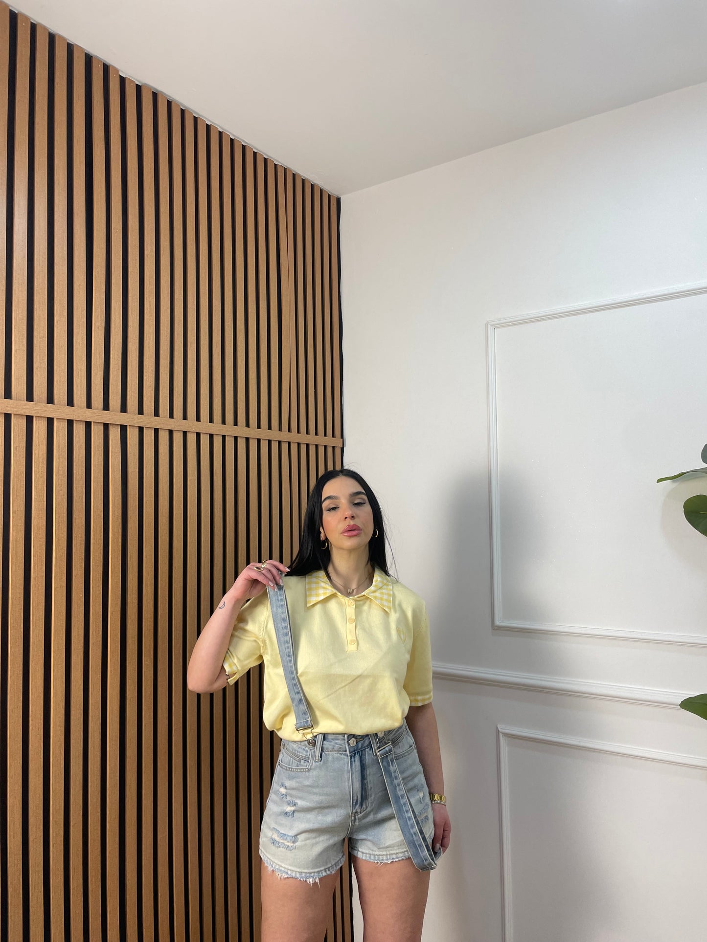 Shorts denim salopette