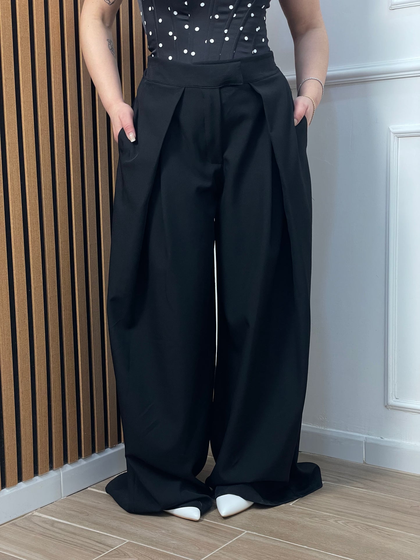 Pantalone balloon piega