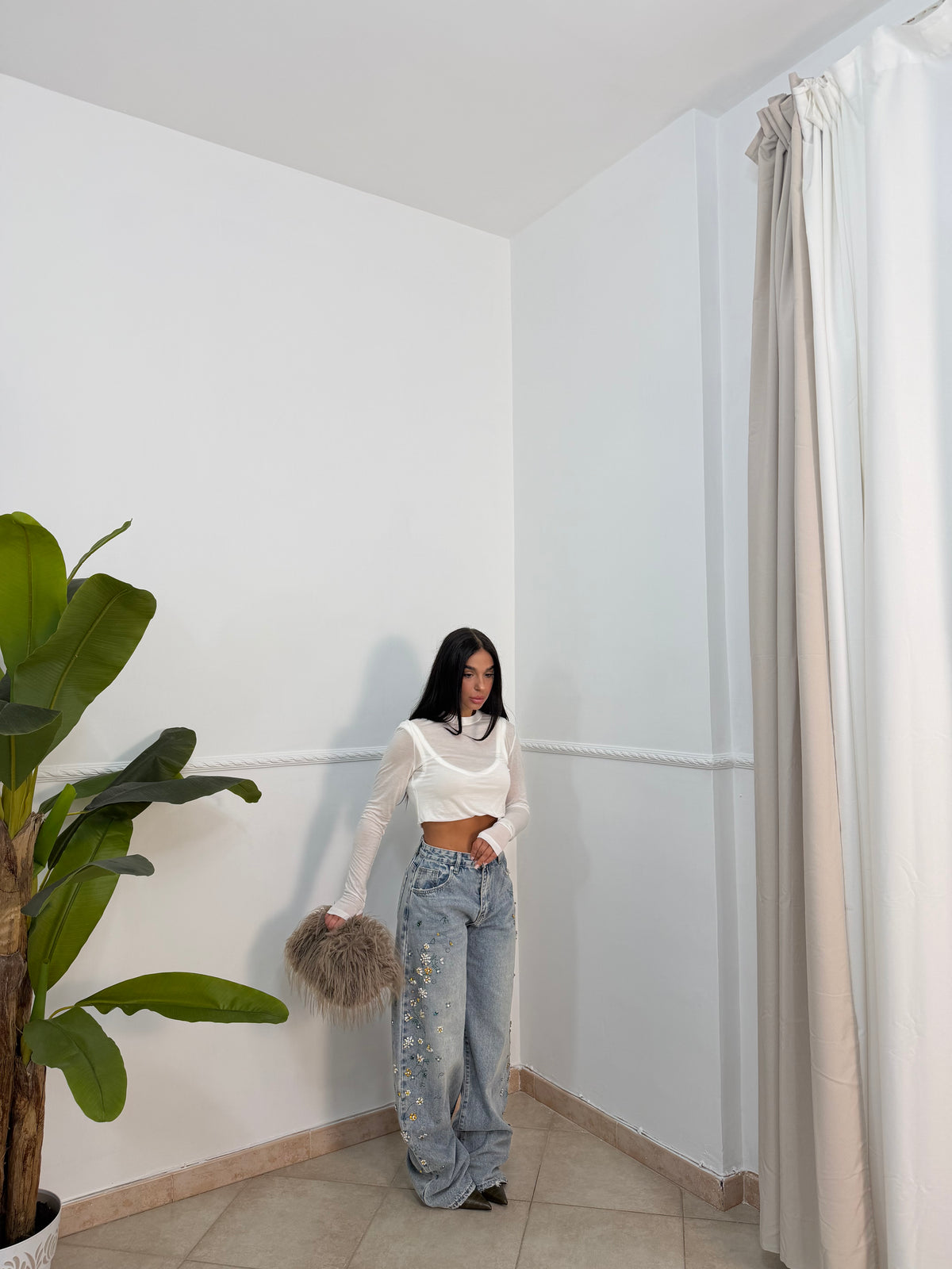 Maglia finto duo Bianca