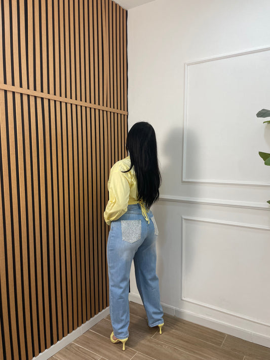 Jeans silver glitter