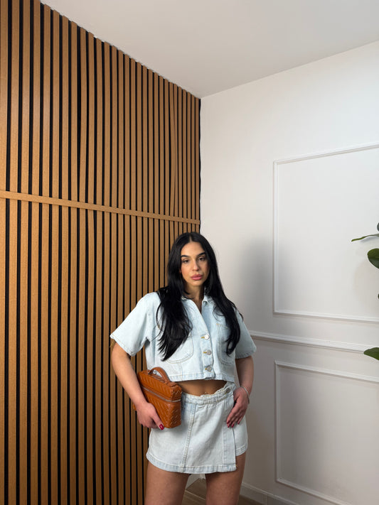 Coordinato denim pantagonna