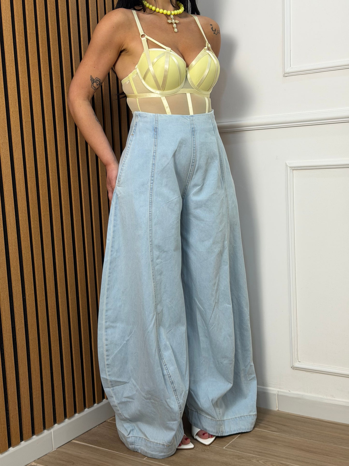 Jeans balloon zip invisibile