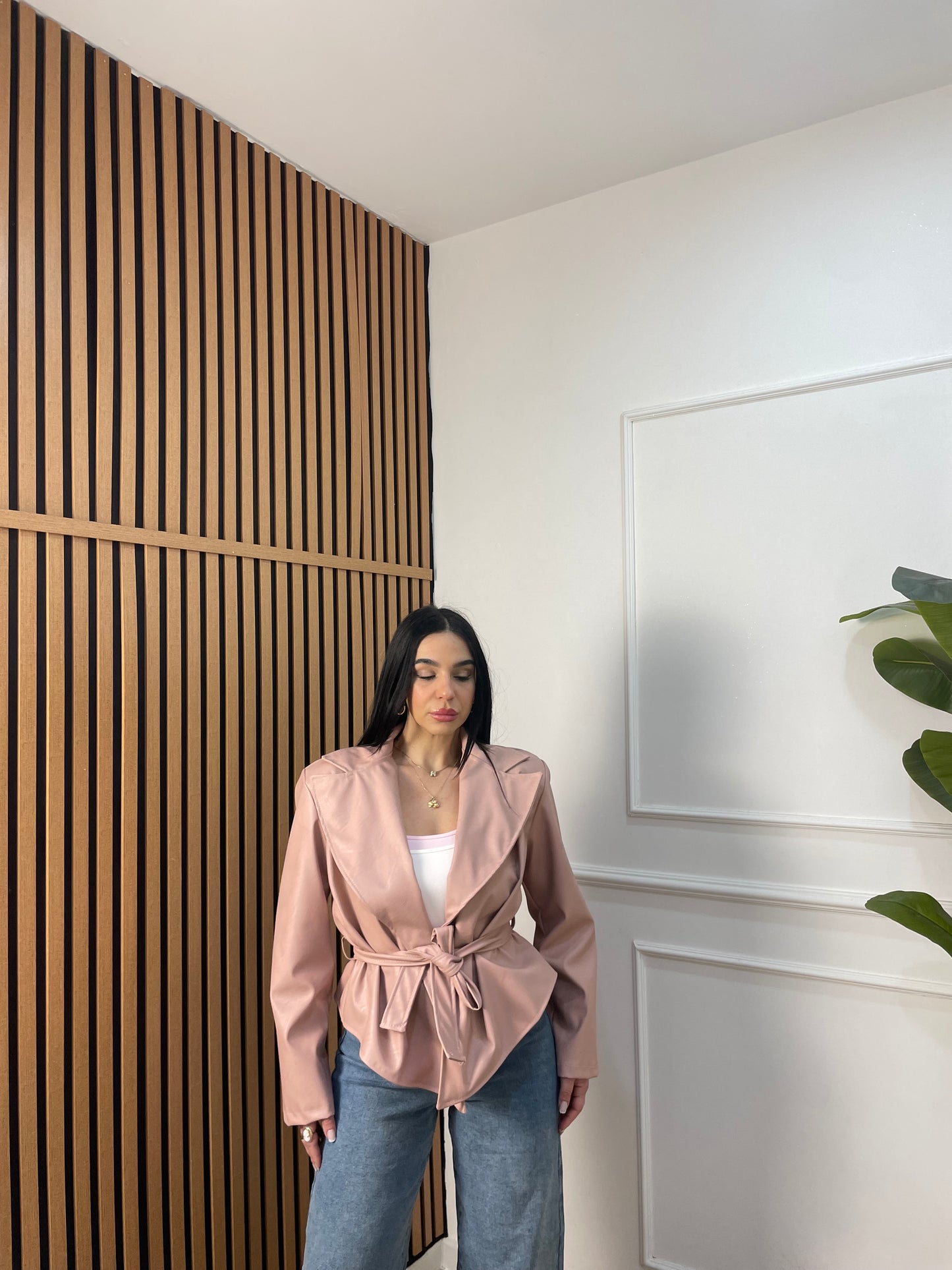 Trench ecopelle rosa