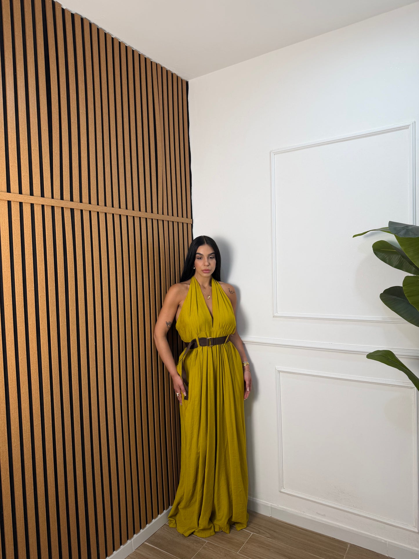 Tuta maxi palazzo lino