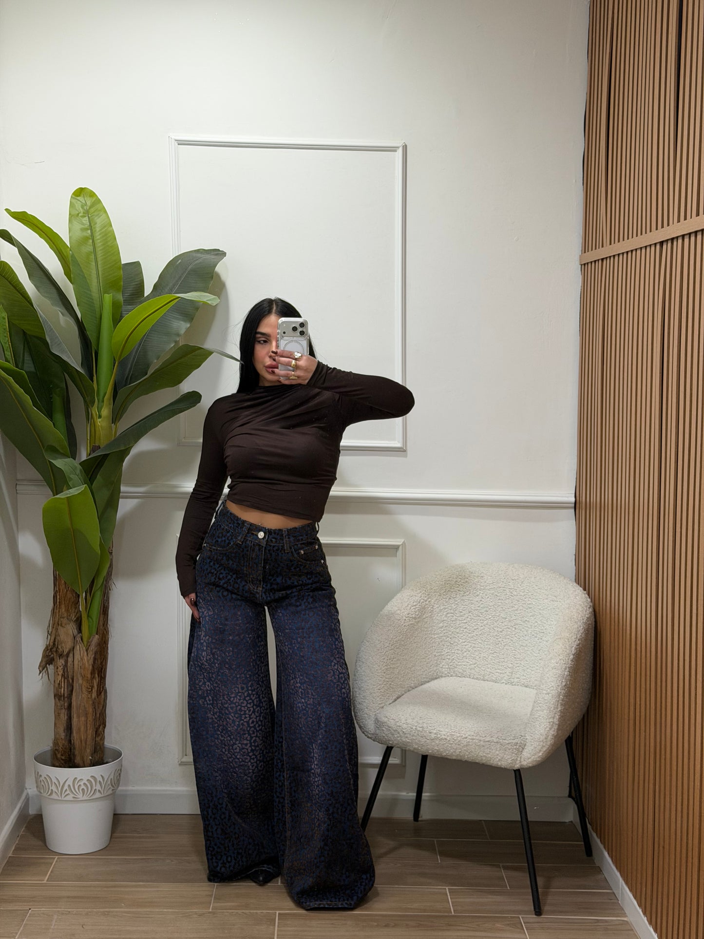 Jeans animalier velluto