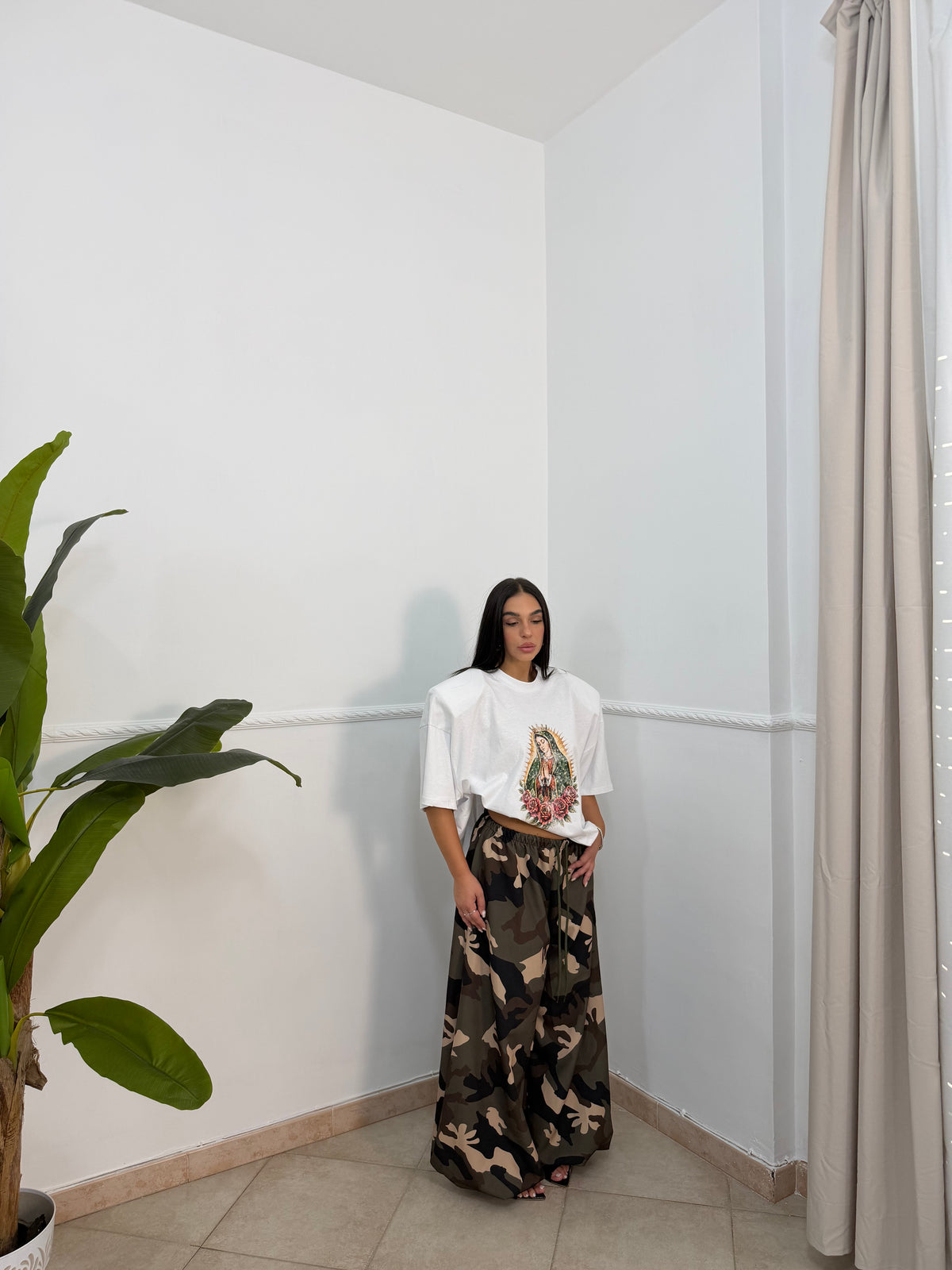 Pantalone balloon mimetico