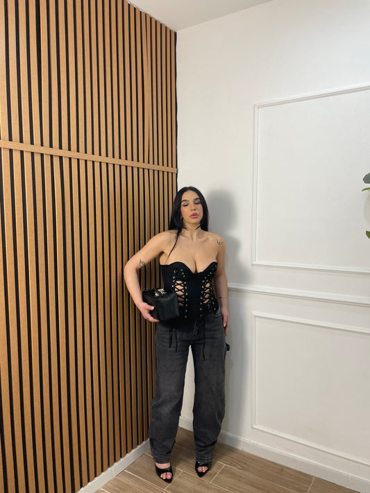 Jeans balloon grigio