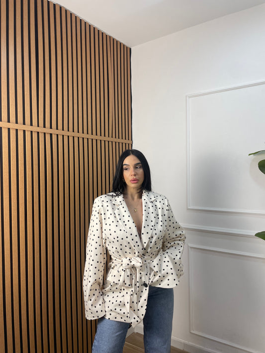 Blazer pois cintura