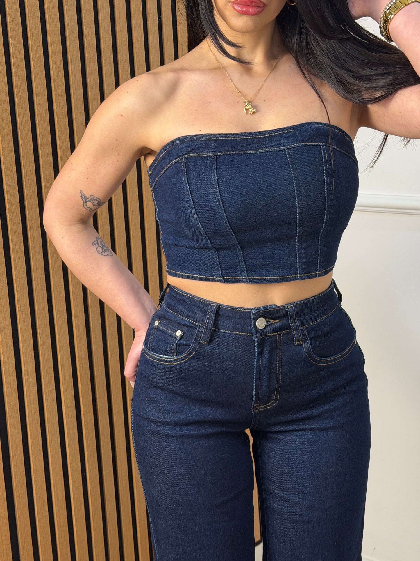 Jeans palazzo scuro