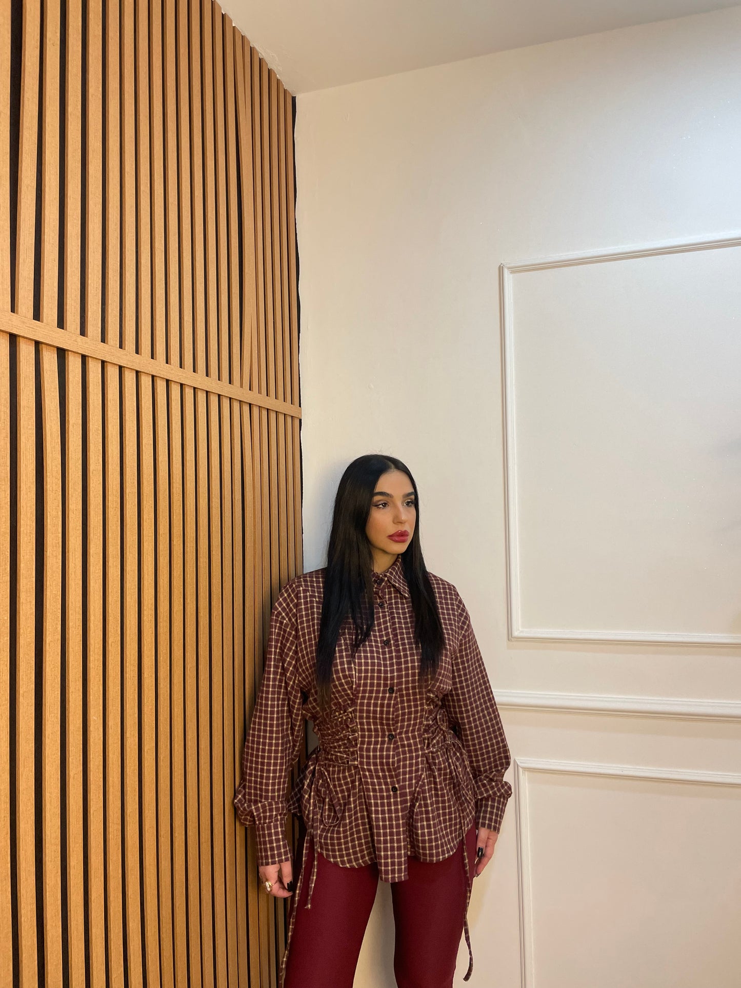 Camicia quadri stringhe