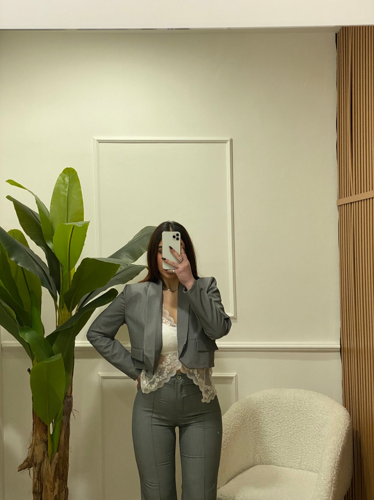 Giacca crop sfoderata