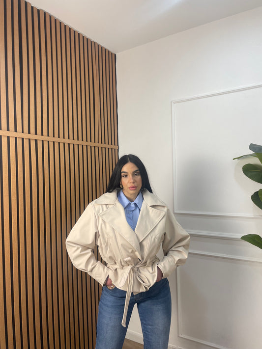 Trench crop doppio petto