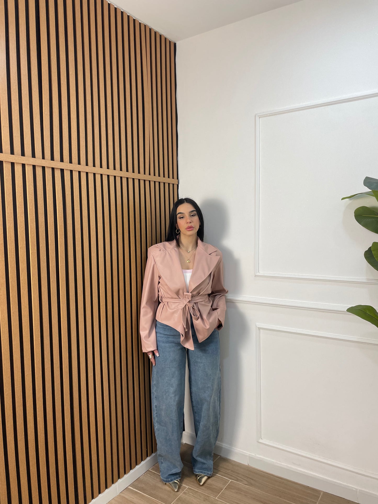 Trench ecopelle rosa