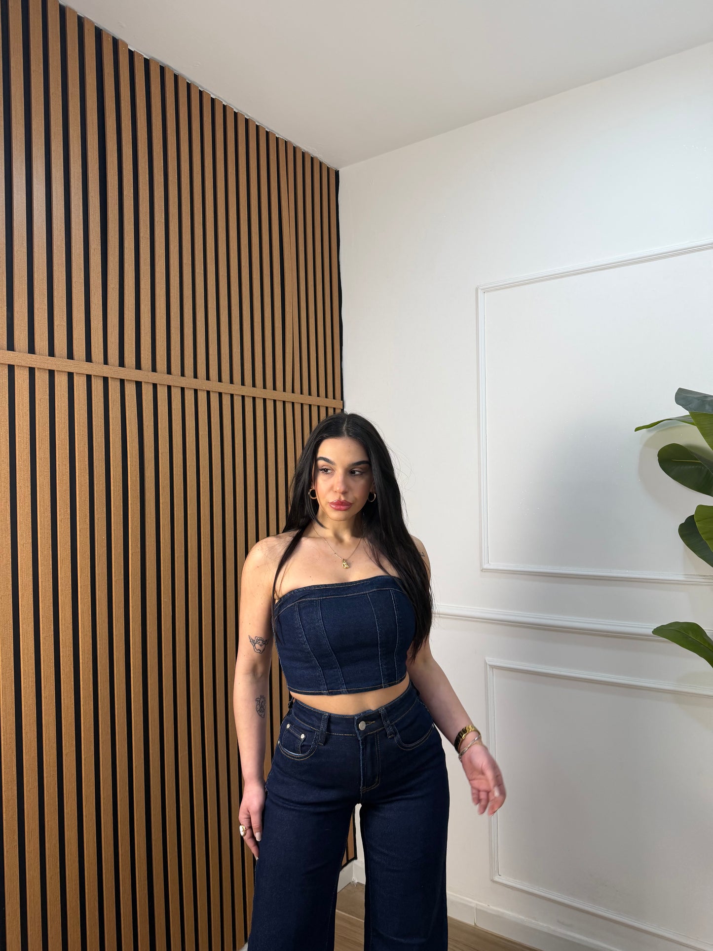 Jeans palazzo scuro