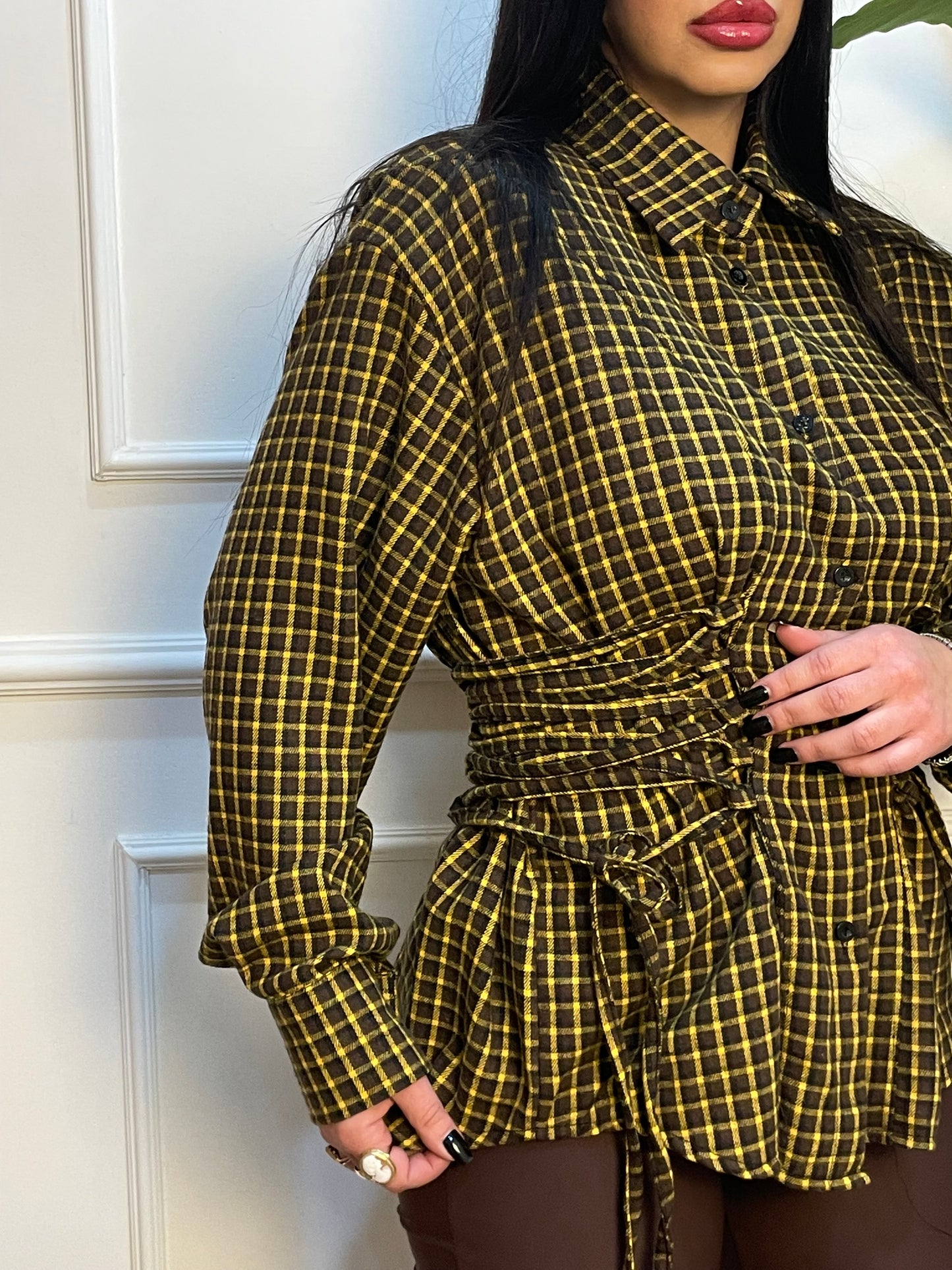 Camicia quadri stringhe