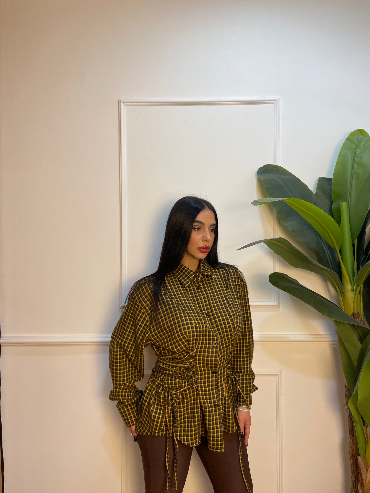 Camicia quadri stringhe