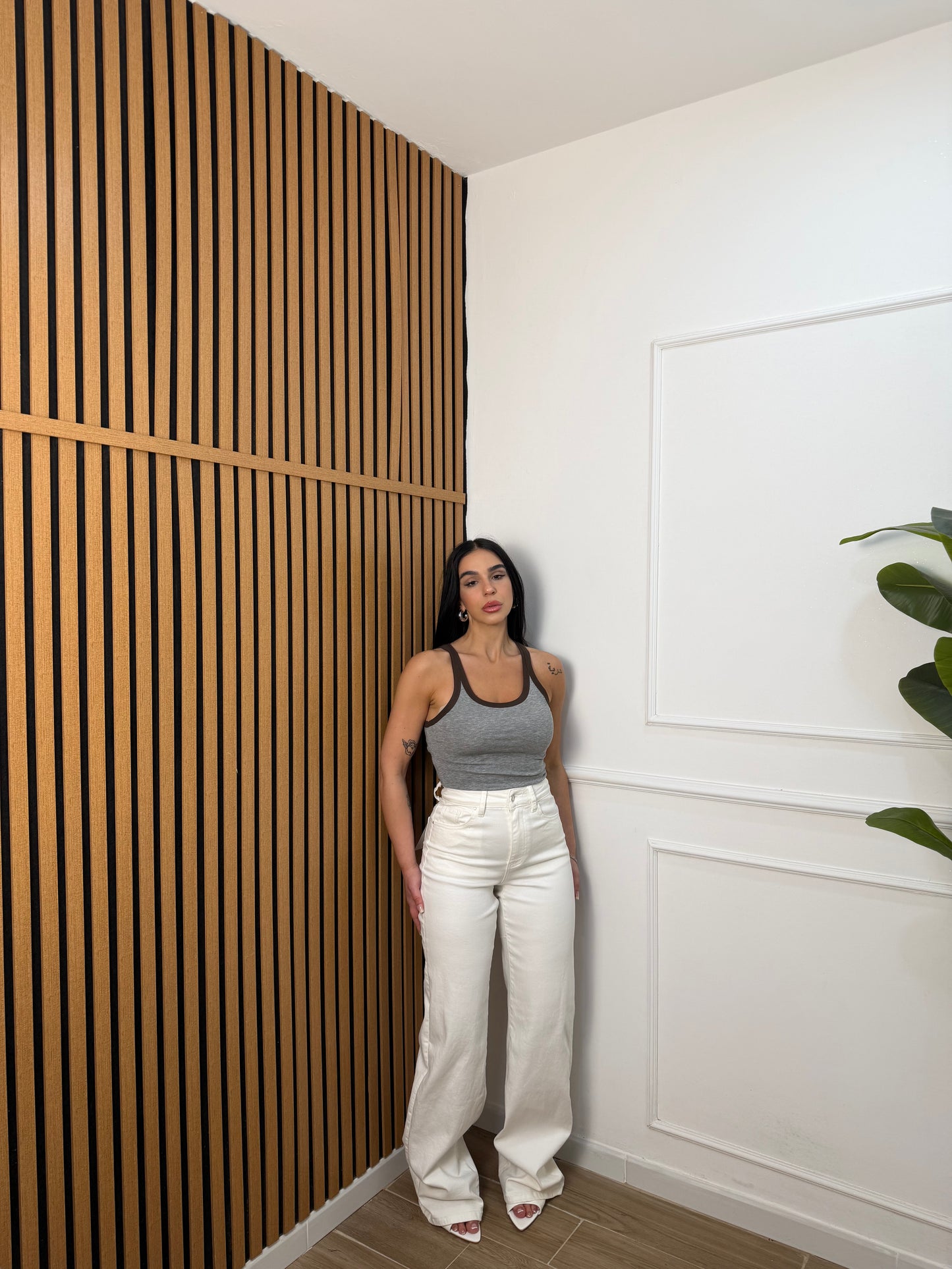 Jeans wide leg bianco