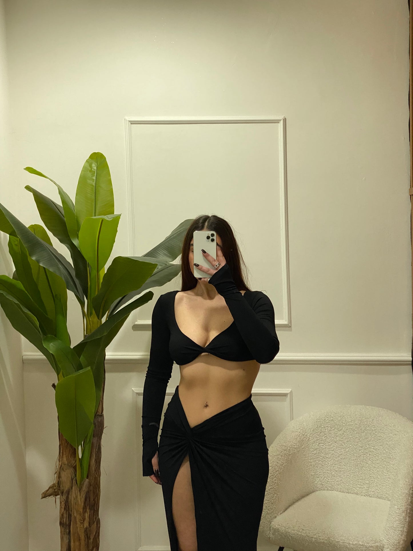 Coordinato gonna maxi spacco