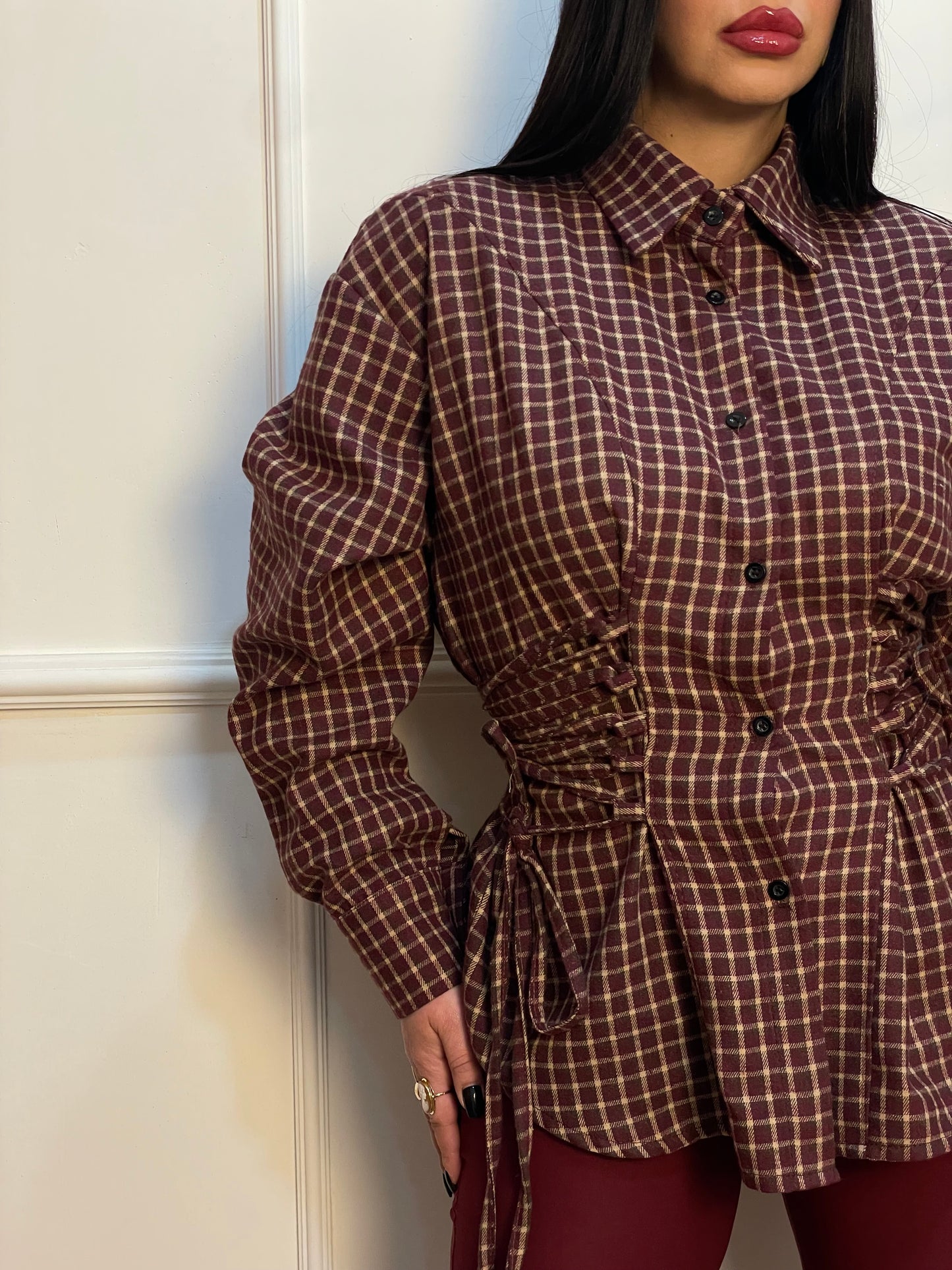 Camicia quadri stringhe