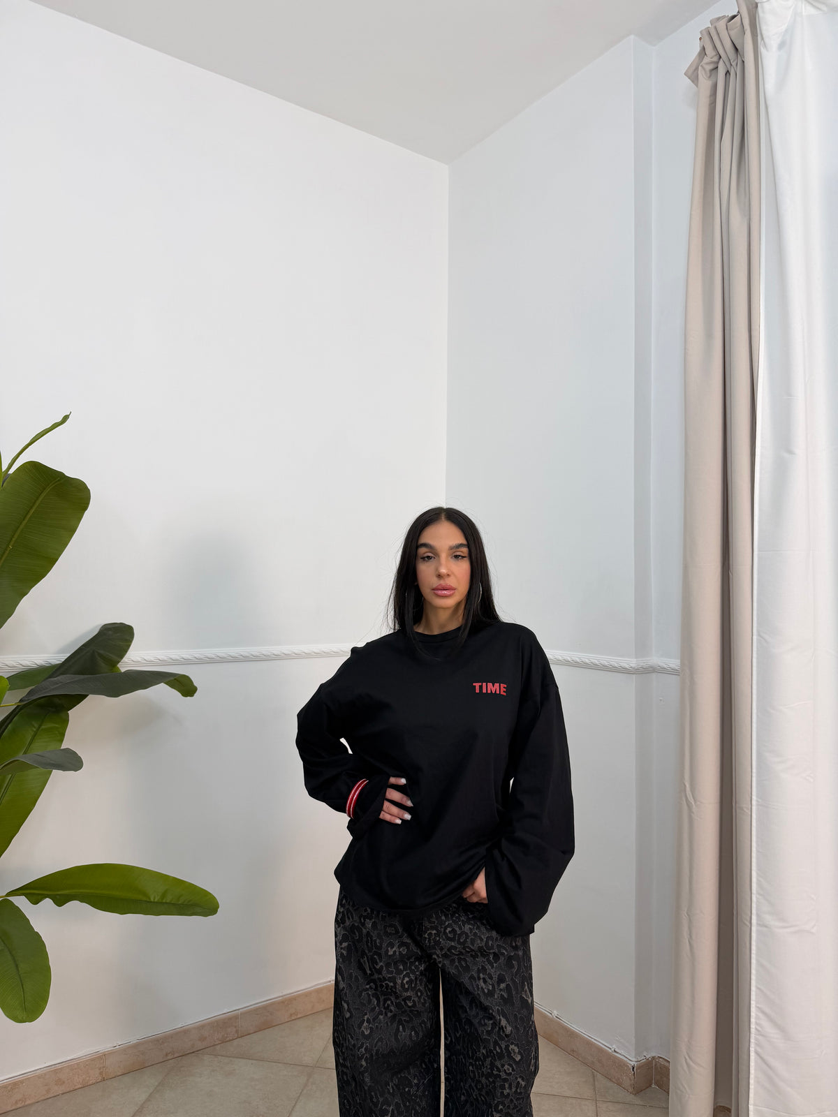 T-shirt long sleeve TIME