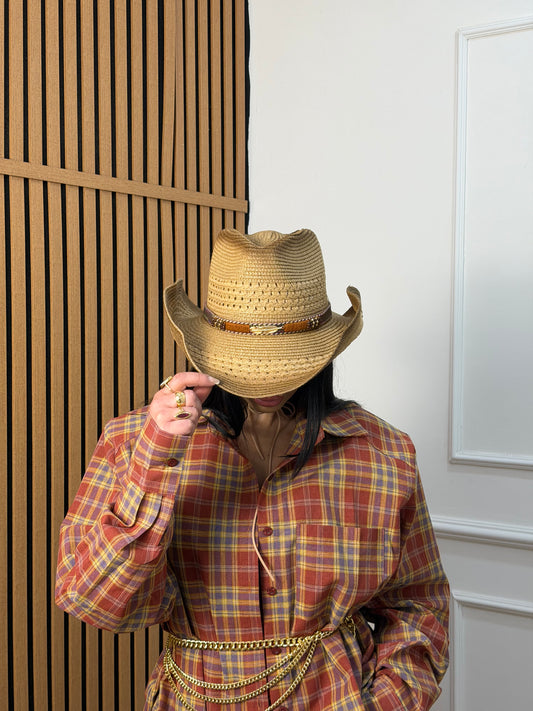 Cappello cowboy piuma