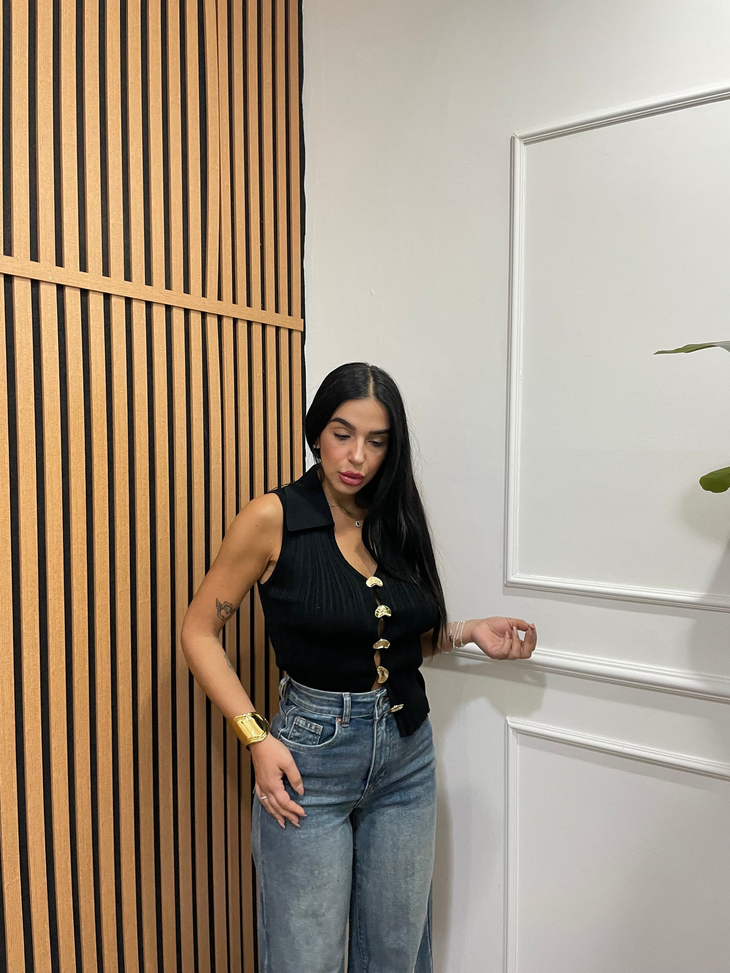 Cardigan giromanica bottoni gold